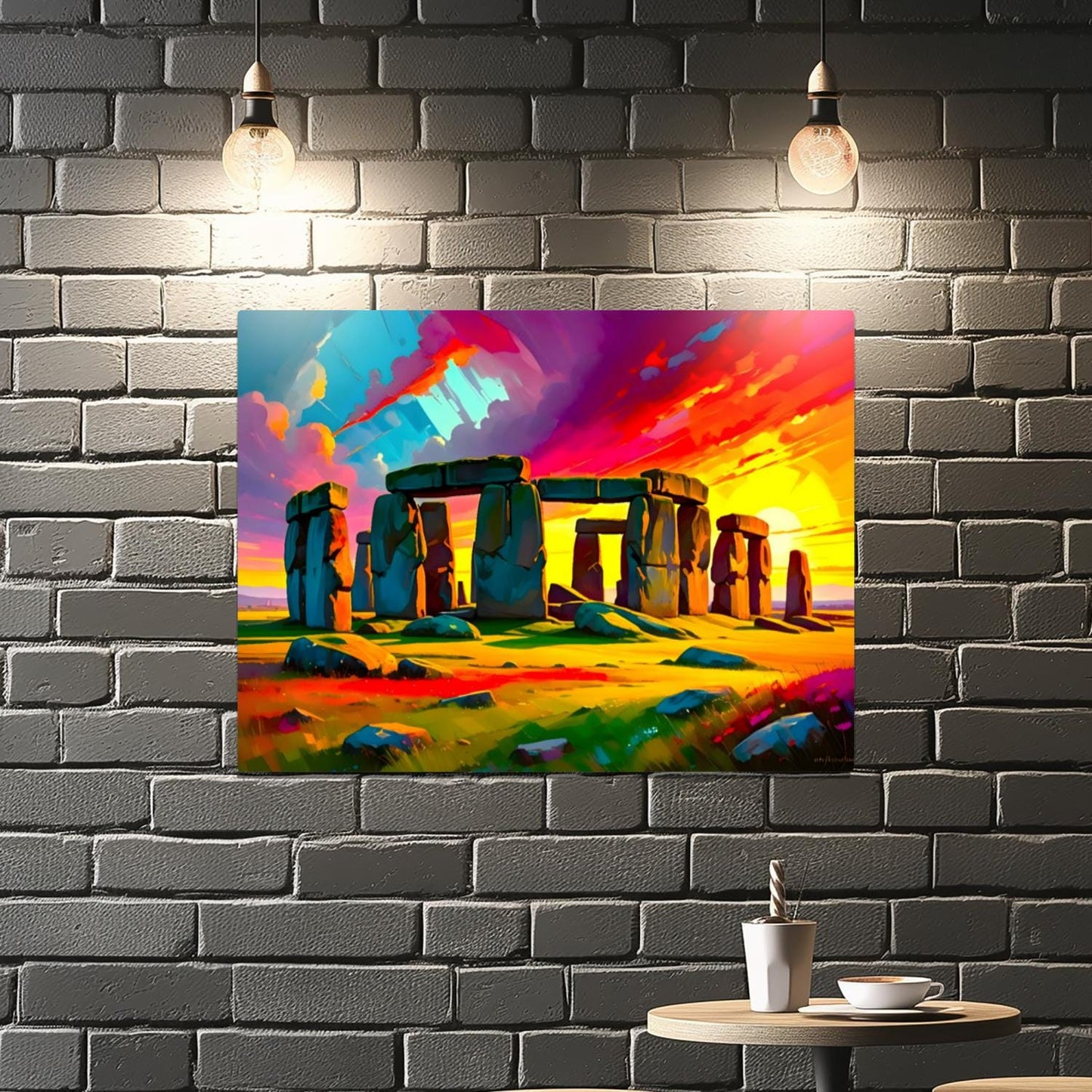 Stonehenge No.SH3, Printed On Steel, Unique Gifts, Highly Detailed, Vivid Colours, Original Print, A Gift That Lasts Forever.