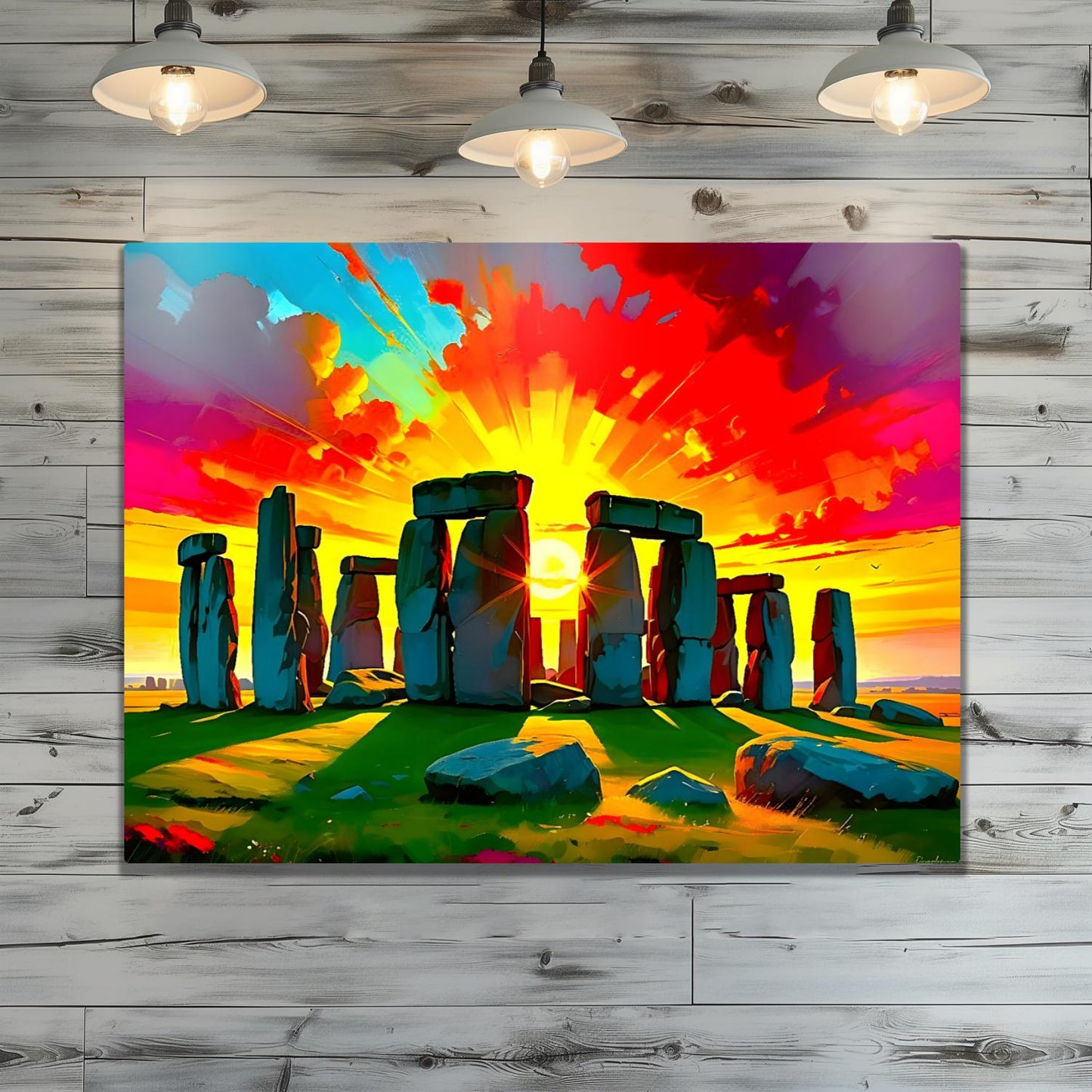 Stonehenge No.SH2, Printed On Steel, Unique Gift, Highly Detailed, Vivid Colours, Original Print, A Gift That Lasts Forever.