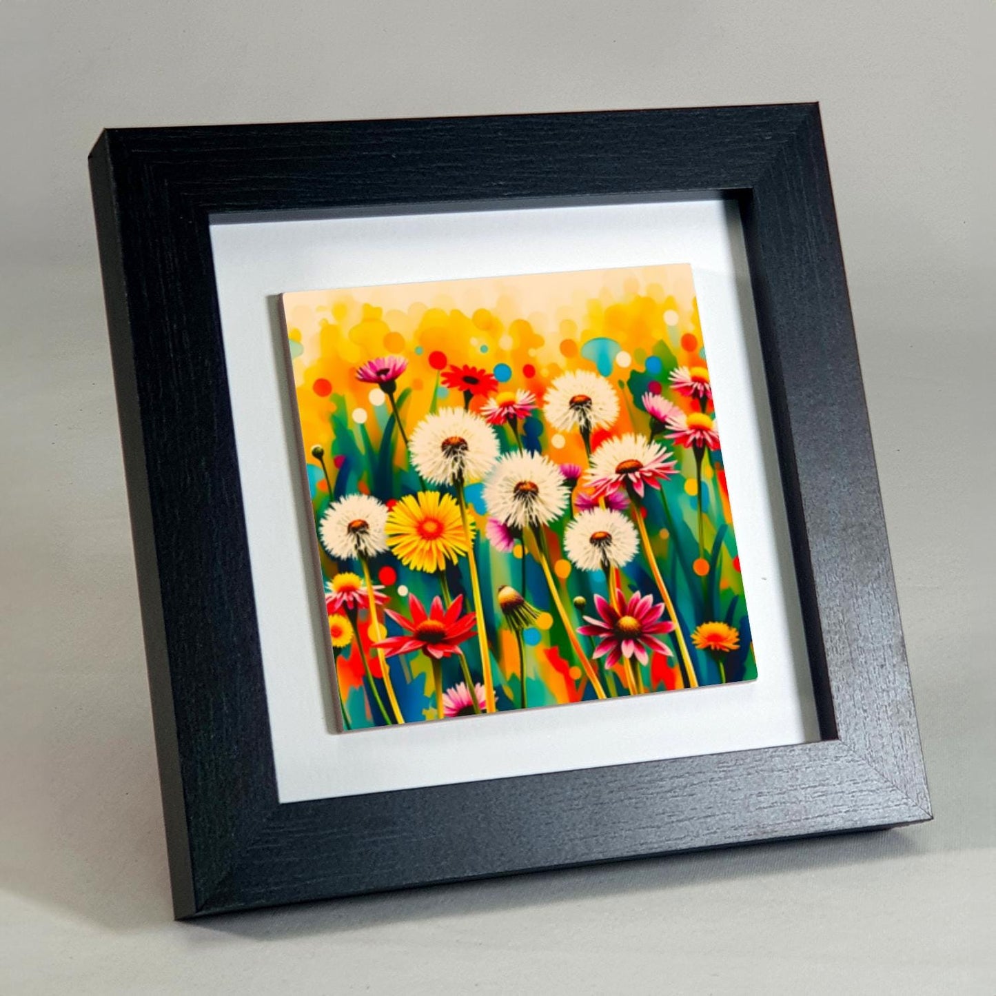 Wildflowers No.1, Ceramic Artwork, Framed In Black Or White, Unique Gift Idea, Ready To Hang Or Freestanding...