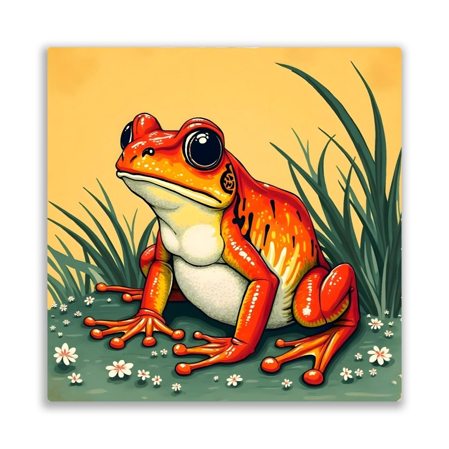 Frog Print No.F4, Printed On Steel, Unique Image, High Quality, Unique Wall Art, Vivid Colours, Perfect Gift, Art Is A Gift For A Lifetime