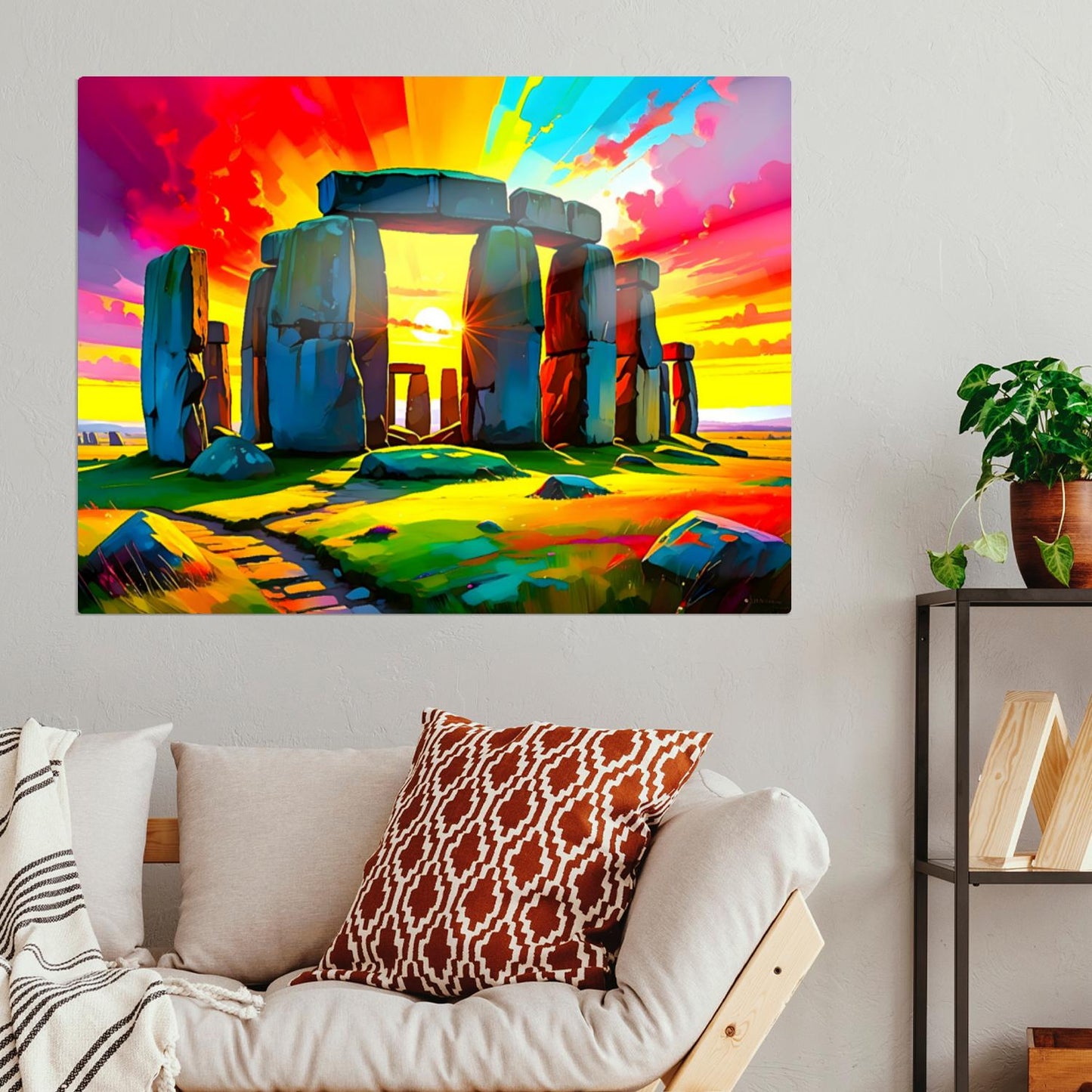 Stonehenge No.SH1, Printed On Steel, Unique Gifts, Highly Detailed, Vivid Colours, Original Print, A Gift That Lasts Forever.