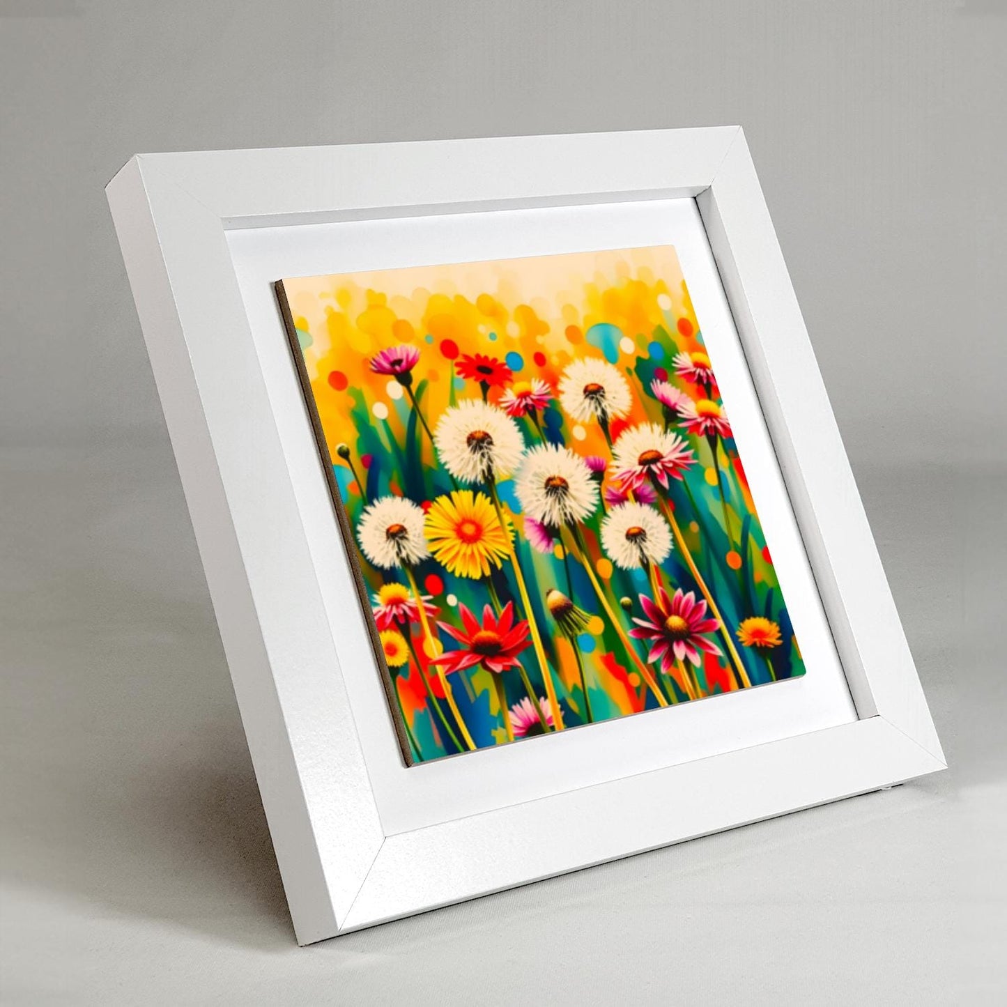 Wildflowers No.1, Ceramic Artwork, Framed In Black Or White, Unique Gift Idea, Ready To Hang Or Freestanding...