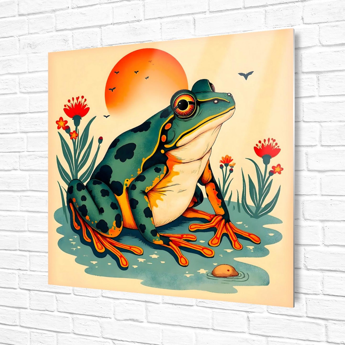 Frog Print No.F3, Printed On Steel, Unique Image, Perfect Gift, High Quality, Vivid Colours, Unique Wall Art, Art Is A Gift For A Lifetime.