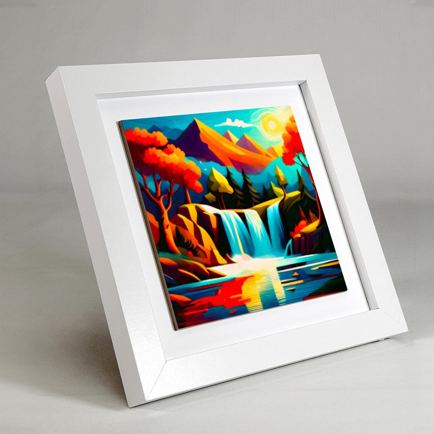 Modern Waterfall WF2, Ceramic Art, Highly Detailed Wall Art, Vivid Colours, Unique Gift Idea, Ready To Hang, A Gift For A Lifetime..