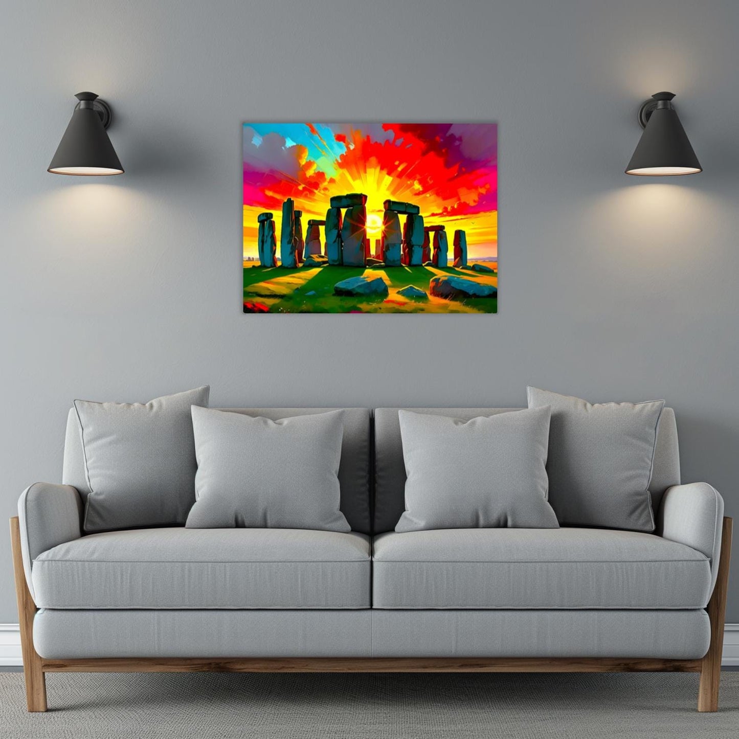Stonehenge No.SH2, Printed On Steel, Unique Gift, Highly Detailed, Vivid Colours, Original Print, A Gift That Lasts Forever.