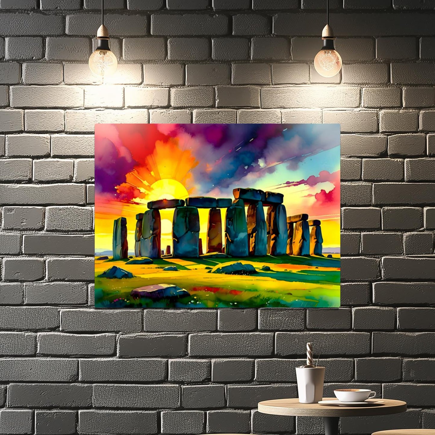 Stonehenge No.SH4, Printed On Steel, Unique Gifts, Highly Detailed, Vivid Colours, Original Print, A Gift That Lasts Forever.