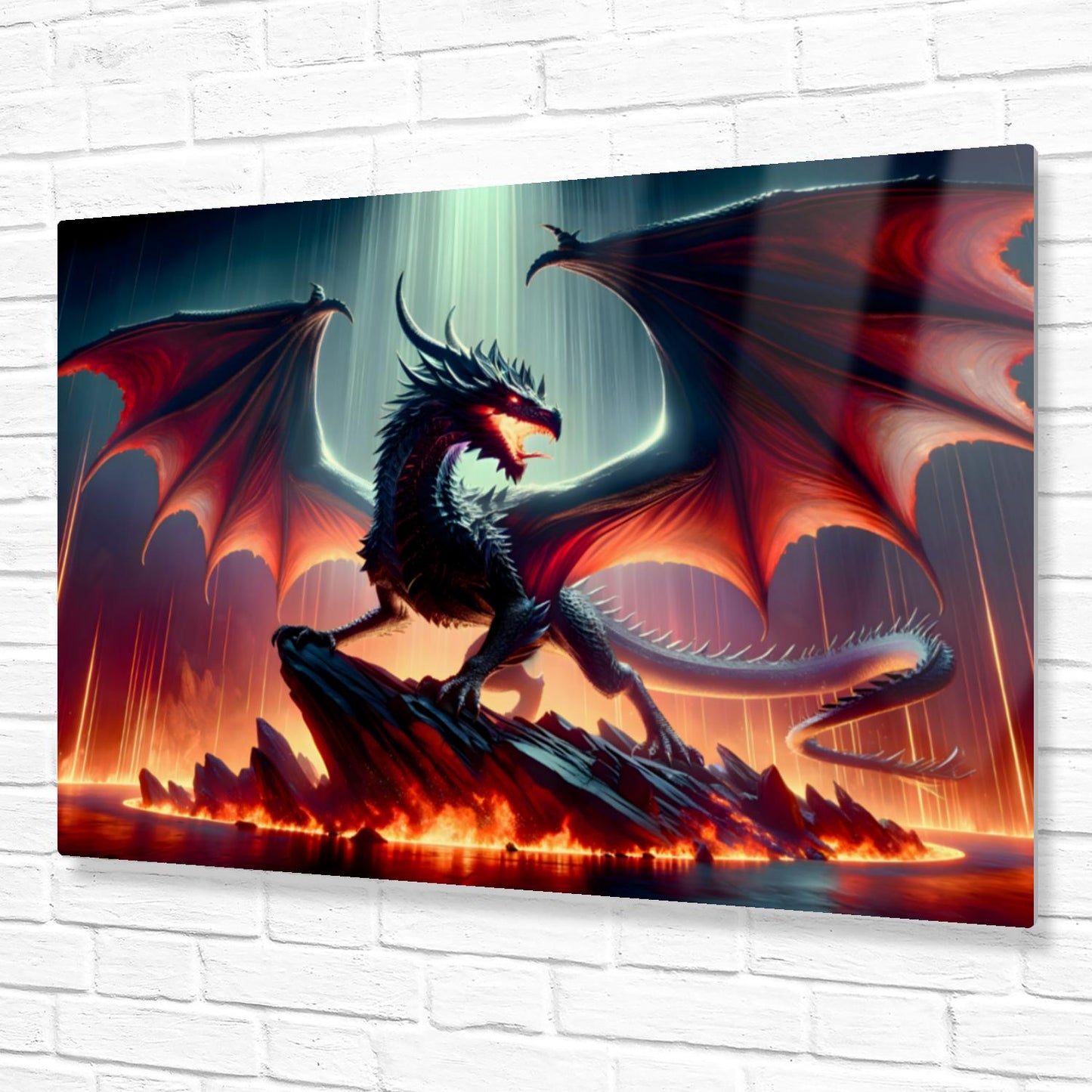 Black Dragon, Printed On Gloss Aluminium To Enhance Colours And Detail, Unique Wall Print, A Gift For A Lifetime...