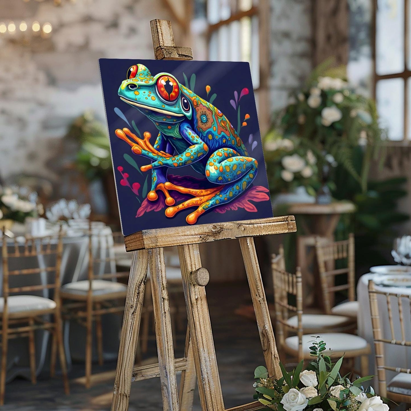Frog Print No.8, Printed On Metal, Unique Image, High Quality, Vivid Colours, Perfect Gift, Unique Wall Art, Art Is A Gift For A Lifetime