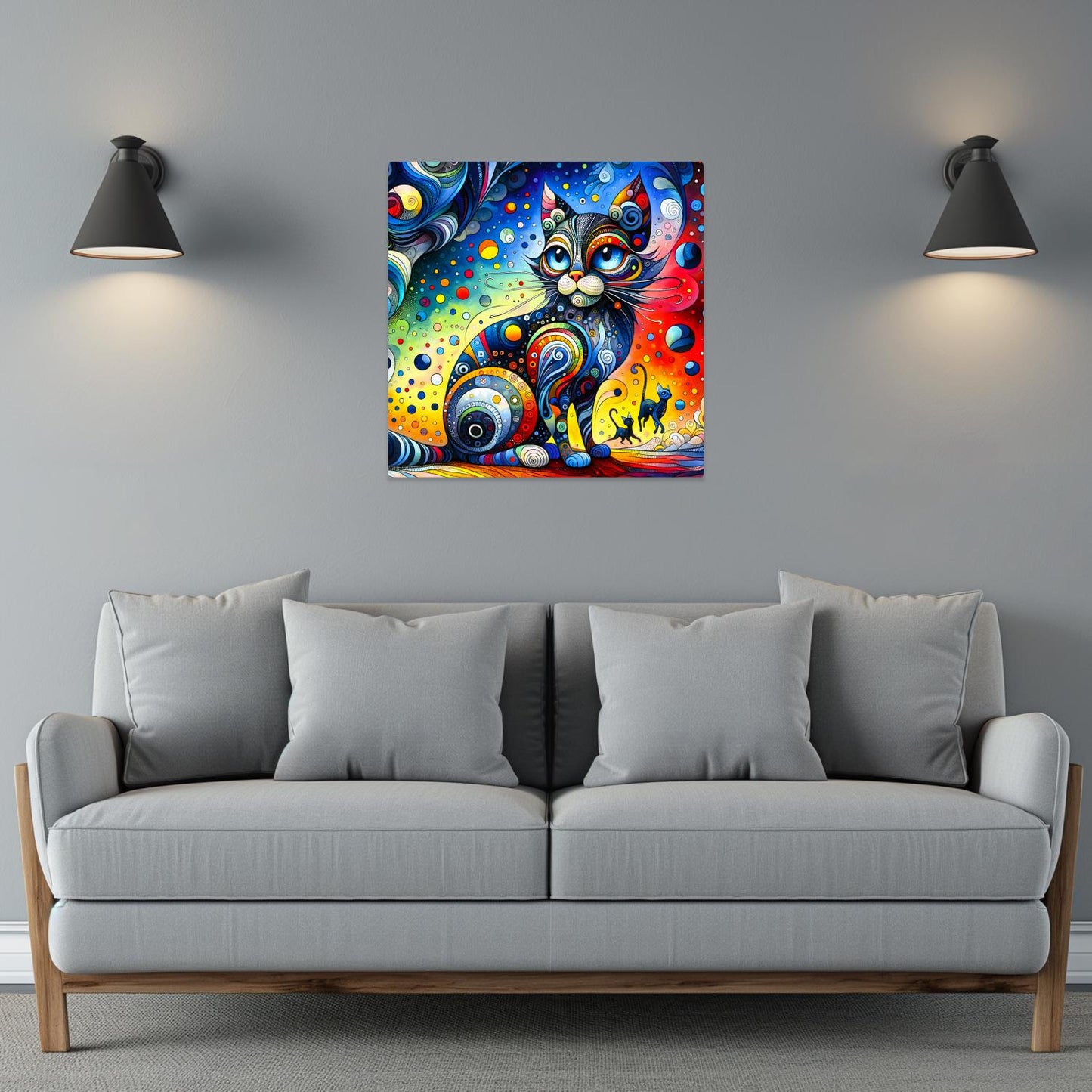 Abstract Cat No.4, Printed On Steel, Unique Image, Highly Detailed, Vivid Colours, A Gift That Lasts Forever.