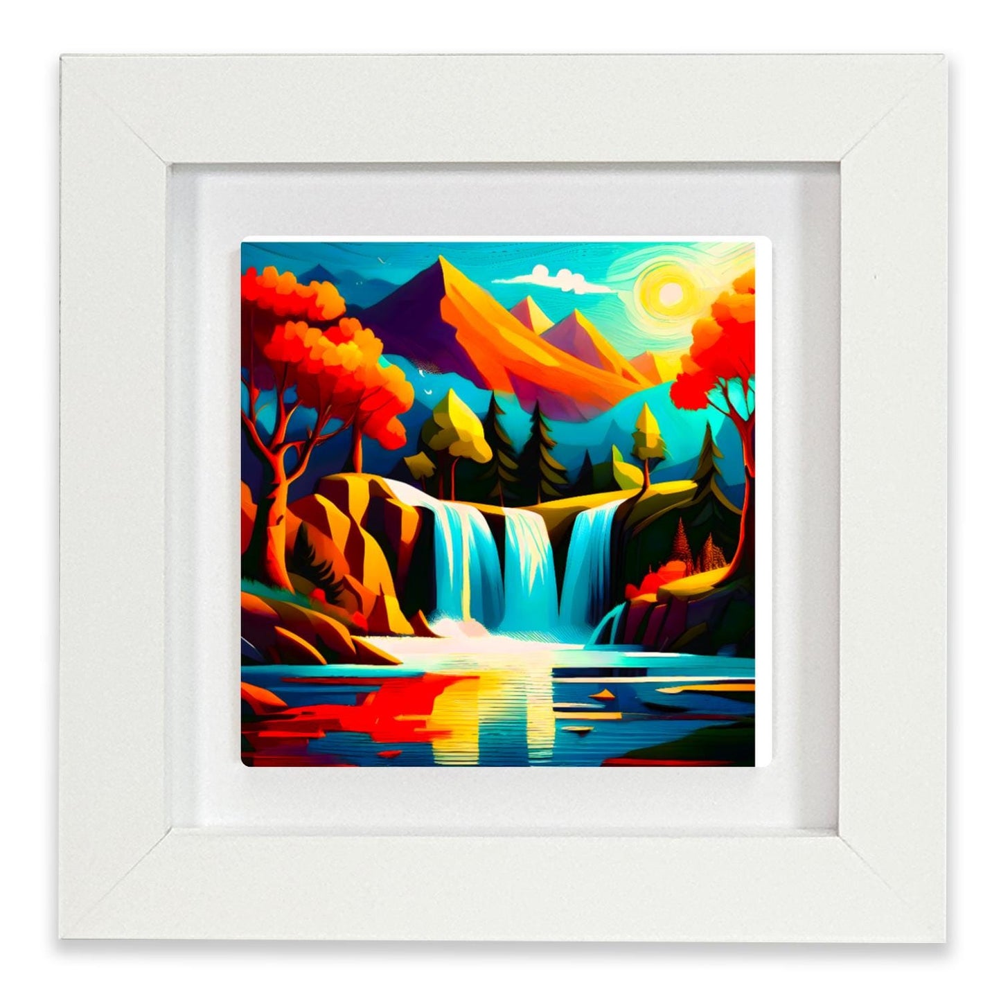 Modern Waterfall WF2, Ceramic Art, Highly Detailed Wall Art, Vivid Colours, Unique Gift Idea, Ready To Hang, A Gift For A Lifetime..