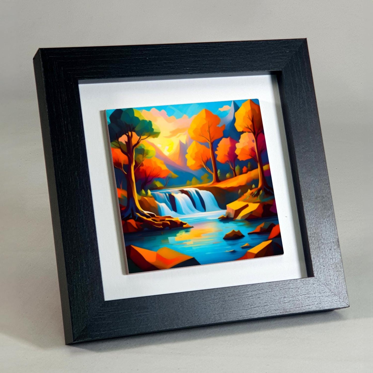 Modern Waterfall WF3, Ceramic Art, Highly Detailed Wall Art, Vivid Colours, Unique Gift Idea, Ready To Hang, A Gift For A Lifetime..