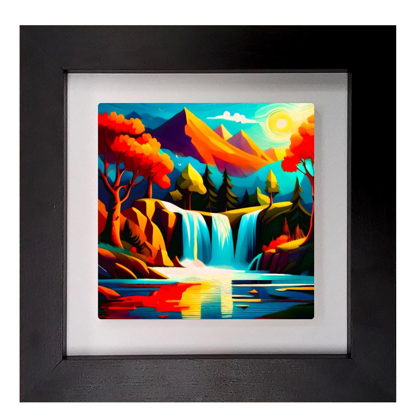 Modern Waterfall WF2, Ceramic Art, Highly Detailed Wall Art, Vivid Colours, Unique Gift Idea, Ready To Hang, A Gift For A Lifetime..