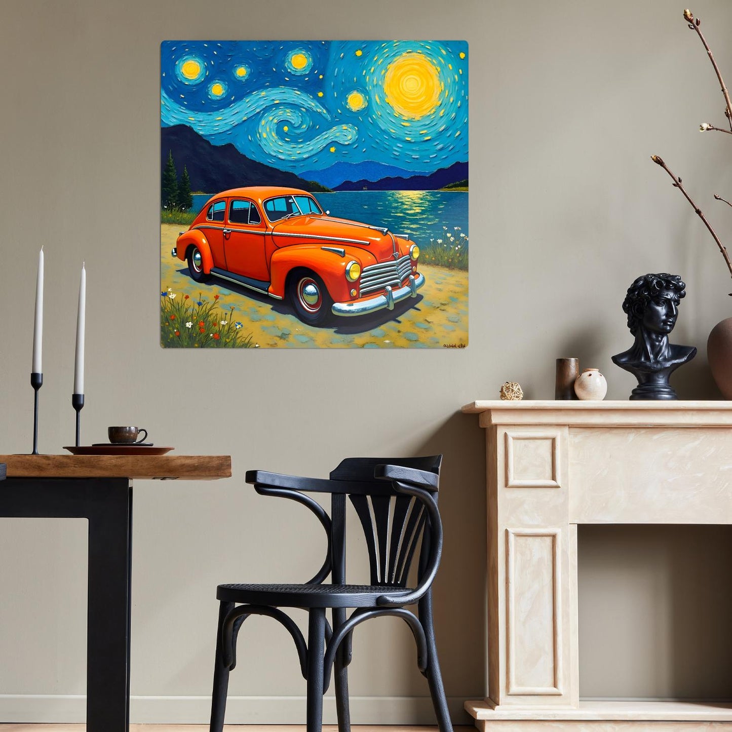 Motor Car No.C4, Printed On Steel, Unique Image, Original Print, Highly Detailed, Vibrant Colours, A Gift That Lasts Forever