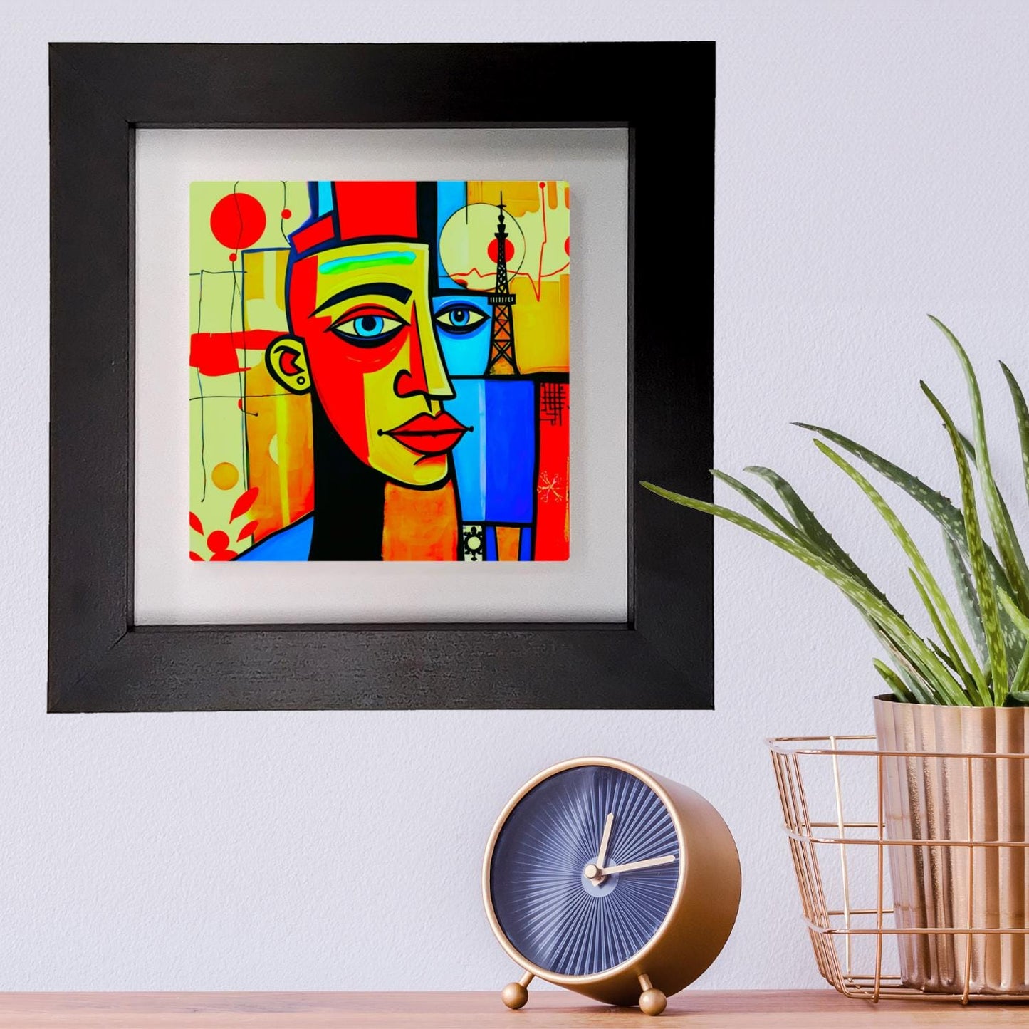 Abstract Man 1, Ceramic Artwork, Framed In Black Or White, Unique Gift Idea, Ready To Hang Or Freestanding...