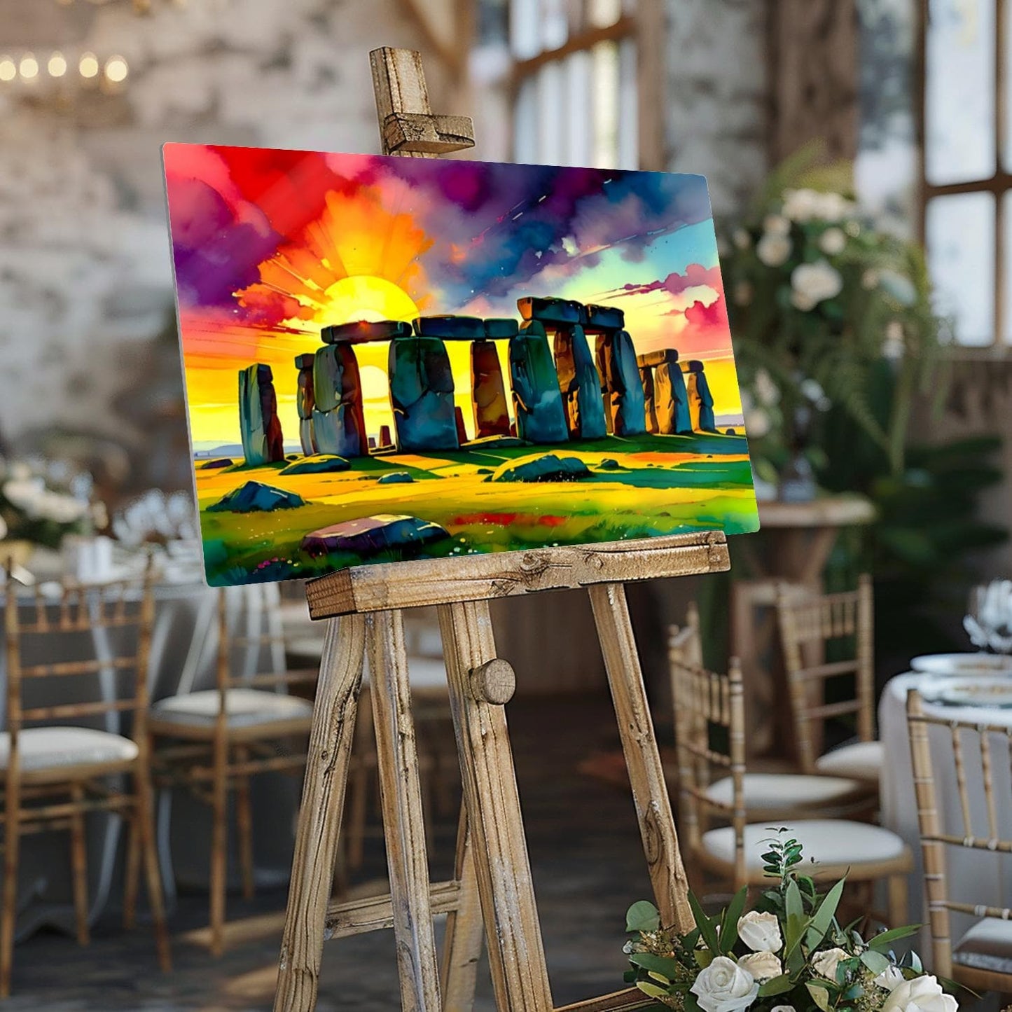 Stonehenge No.SH4, Printed On Steel, Unique Gifts, Highly Detailed, Vivid Colours, Original Print, A Gift That Lasts Forever.