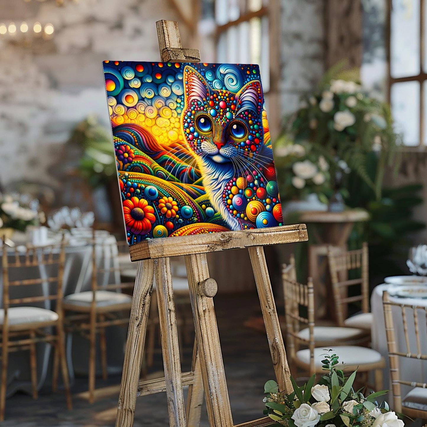 Abstract Cat No.3, Printed On Steel, Unique Image, Highly Detailed, Vivid Colours, A Gift That Lasts Forever.