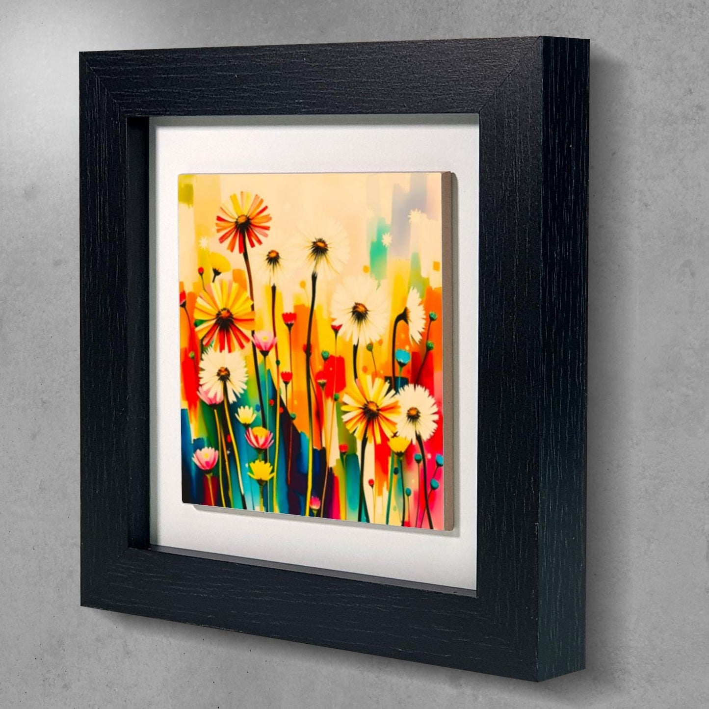 Wildflowers No.W2, Ceramic Artwork, Framed In Black Or White, Unique Gift Idea, Ready To Hang Or Freestanding...