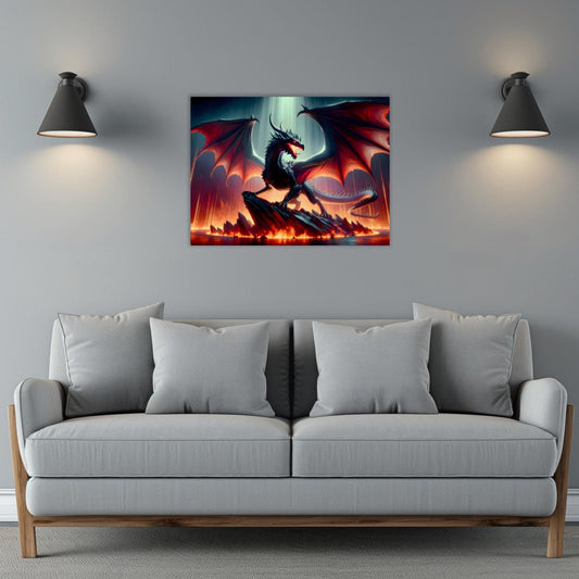 Black Dragon, Printed On Gloss Aluminium To Enhance Colours And Detail, Unique Wall Print, A Gift For A Lifetime...