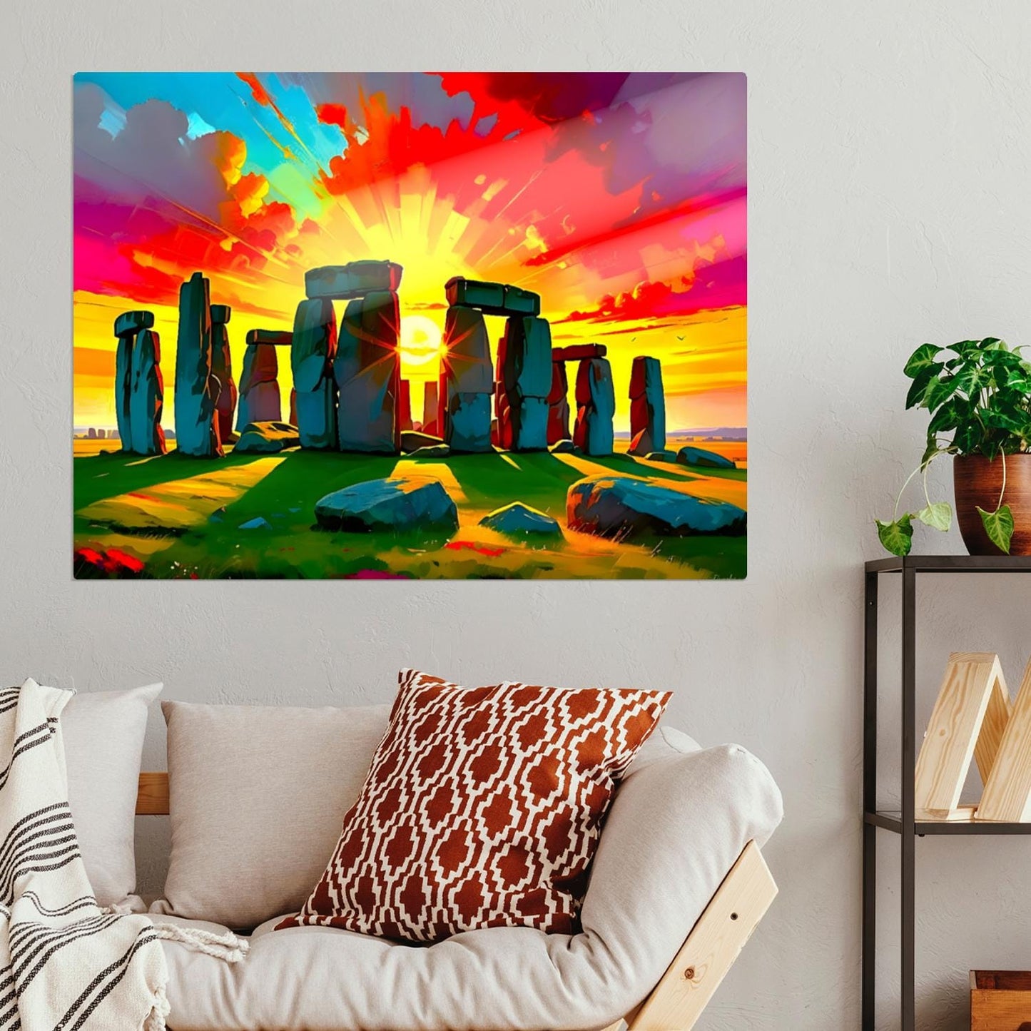 Stonehenge No.SH2, Printed On Steel, Unique Gift, Highly Detailed, Vivid Colours, Original Print, A Gift That Lasts Forever.