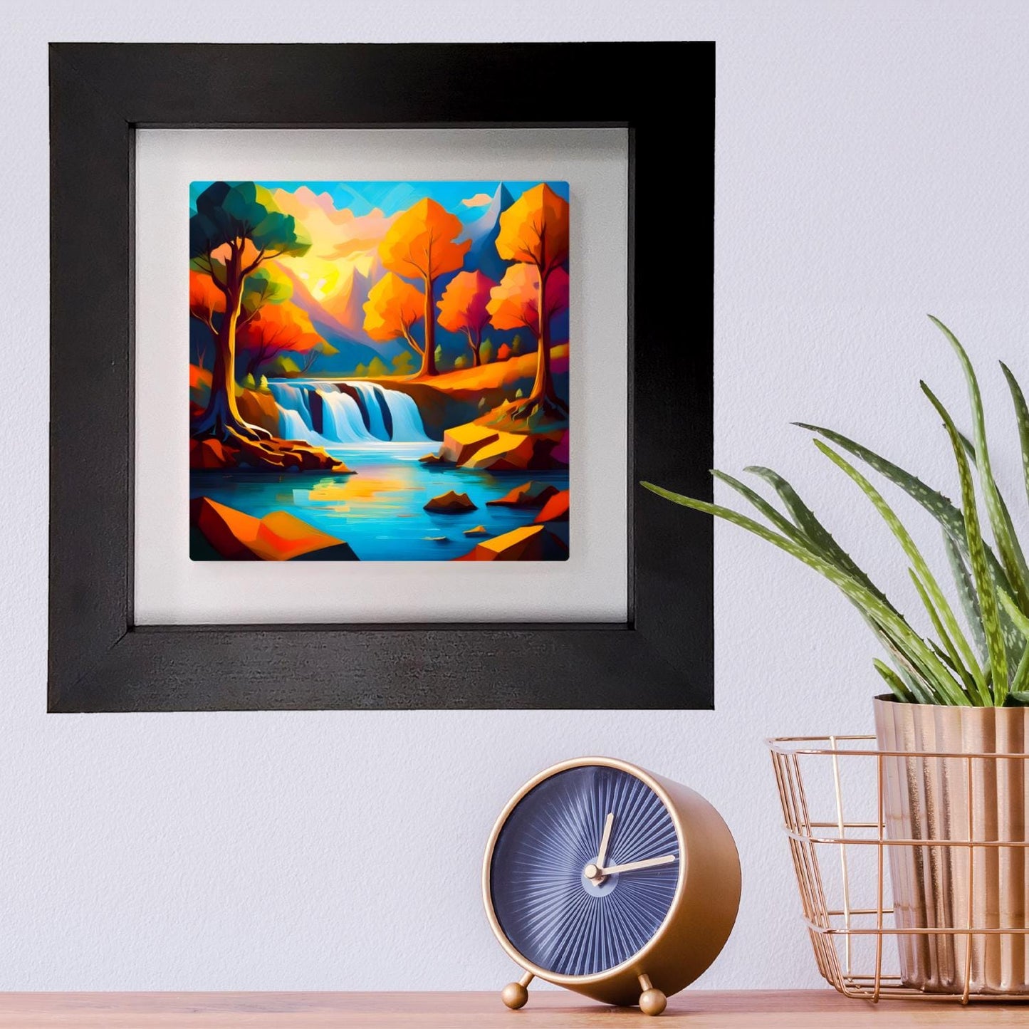 Modern Waterfall WF3, Ceramic Art, Highly Detailed Wall Art, Vivid Colours, Unique Gift Idea, Ready To Hang, A Gift For A Lifetime..