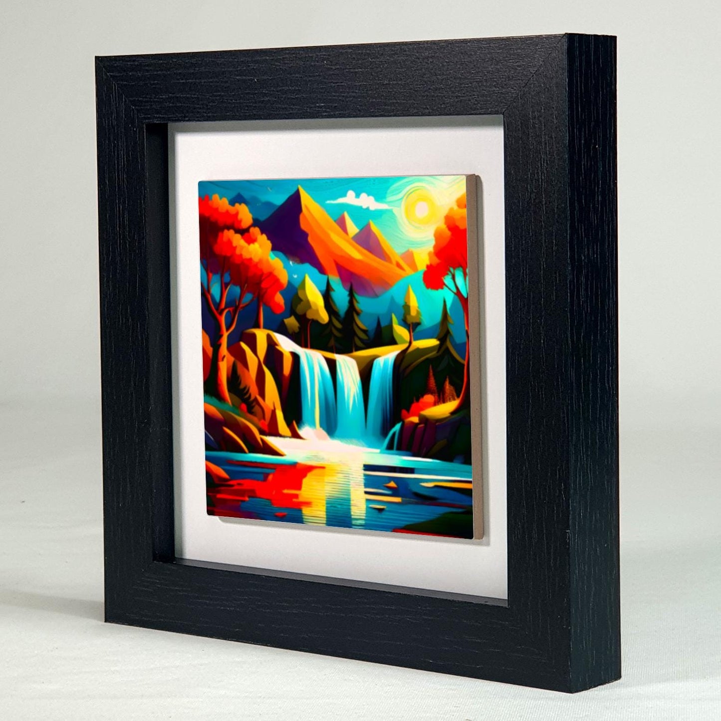 Modern Waterfall WF2, Ceramic Art, Highly Detailed Wall Art, Vivid Colours, Unique Gift Idea, Ready To Hang, A Gift For A Lifetime..