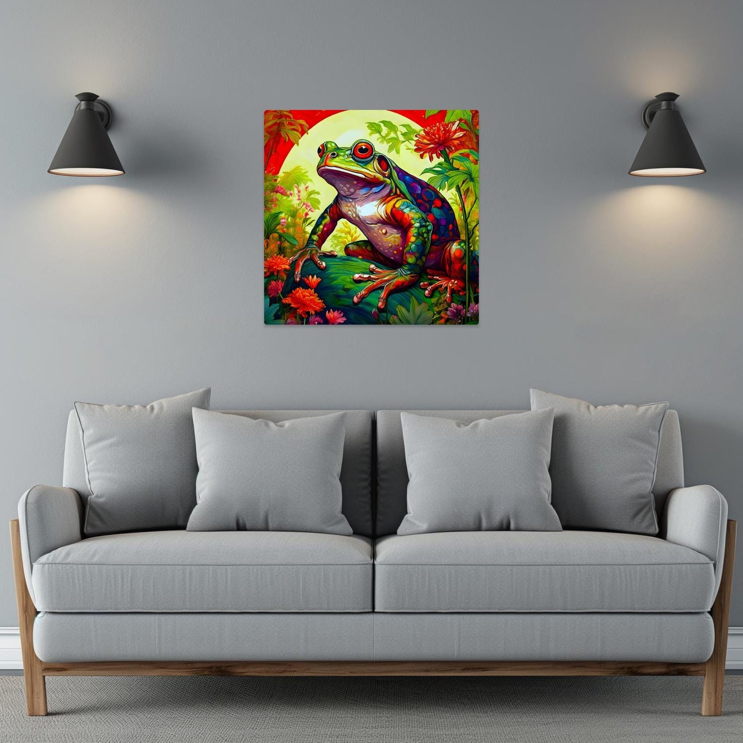 Frog Print No.F2, Printed On Steel, Unique Image, Perfect Gift, Unique Wall Art, Vivid Colours,Art Is A Gift For A Lifetime