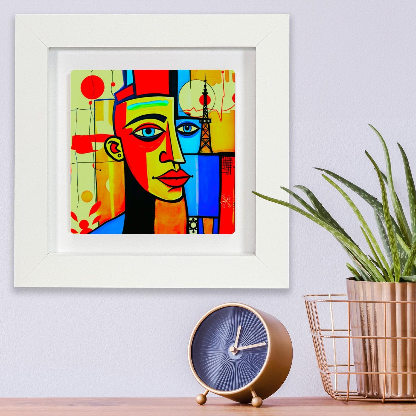 Abstract Man 1, Ceramic Artwork, Framed In Black Or White, Unique Gift Idea, Ready To Hang Or Freestanding...