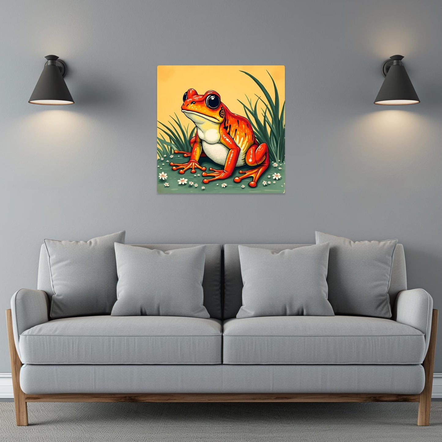 Frog Print No.F4, Printed On Steel, Unique Image, High Quality, Unique Wall Art, Vivid Colours, Perfect Gift, Art Is A Gift For A Lifetime