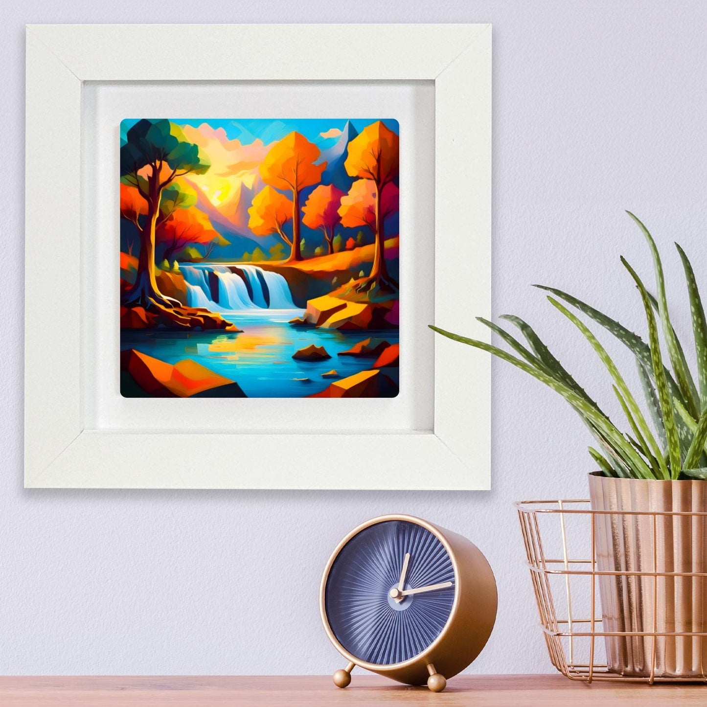 Modern Waterfall WF3, Ceramic Art, Highly Detailed Wall Art, Vivid Colours, Unique Gift Idea, Ready To Hang, A Gift For A Lifetime..