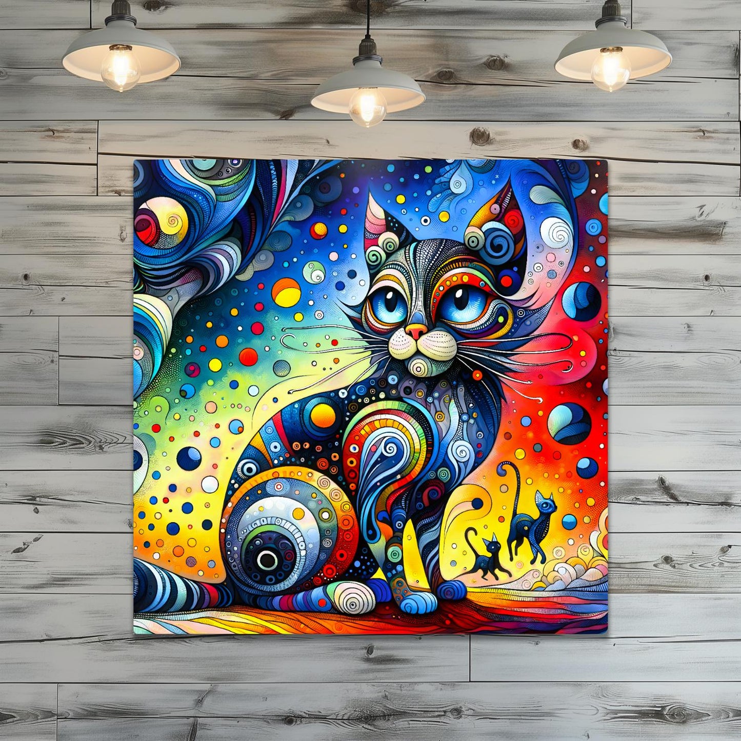 Abstract Cat No.4, Printed On Steel, Unique Image, Highly Detailed, Vivid Colours, A Gift That Lasts Forever.