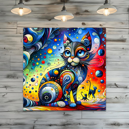 Abstract Cat 4, Printed On Gloss Aluminium To Enhance Colour And Detail, A Unique Gift That Will Lasts Forever...