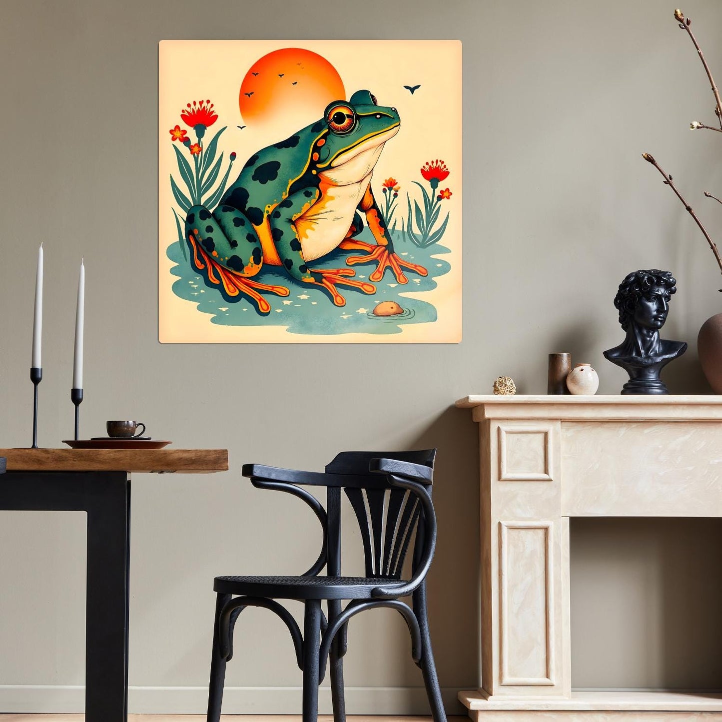 Frog Print No.F3, Printed On Steel, Unique Image, Perfect Gift, High Quality, Vivid Colours, Unique Wall Art, Art Is A Gift For A Lifetime.