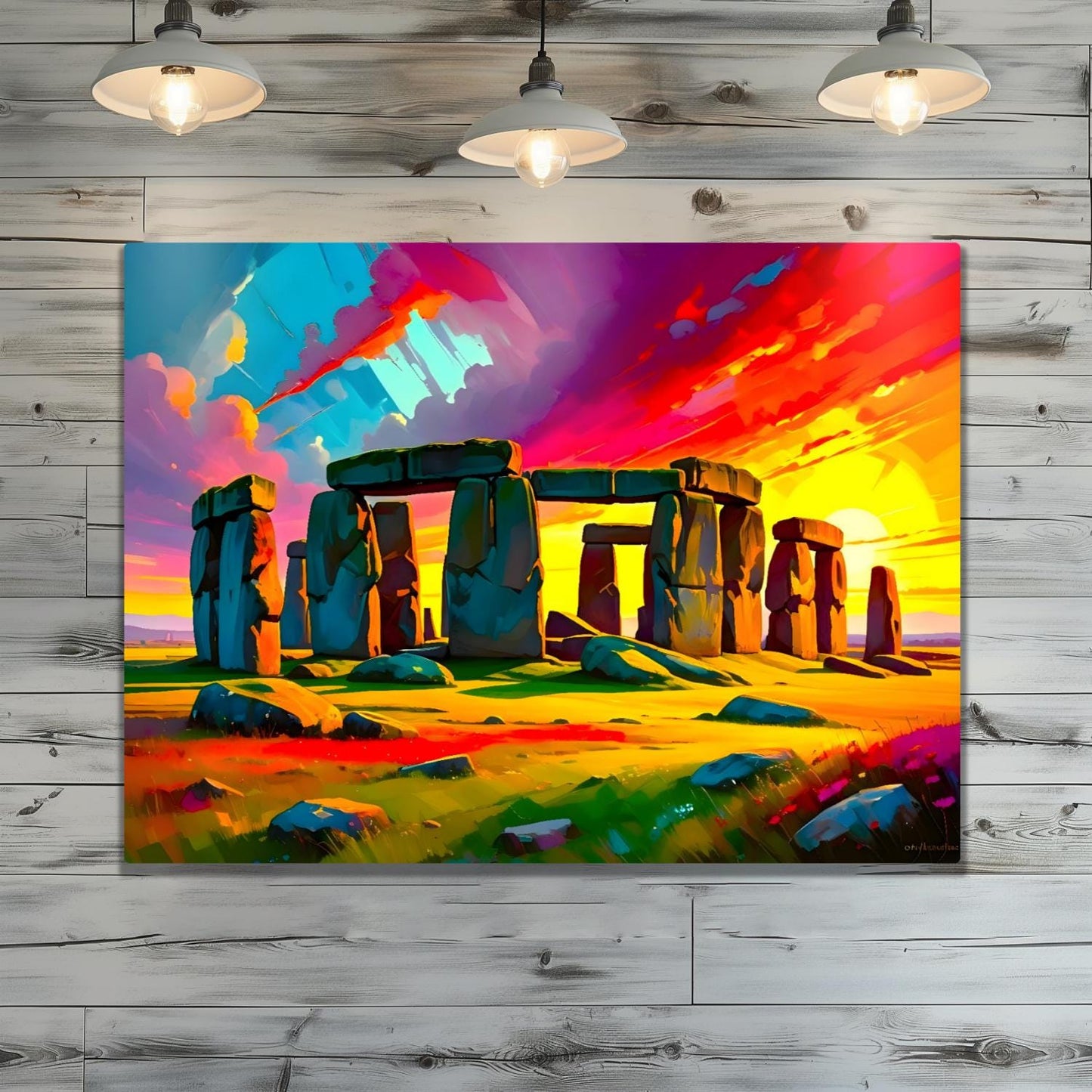 Stonehenge No.SH3, Printed On Steel, Unique Gifts, Highly Detailed, Vivid Colours, Original Print, A Gift That Lasts Forever.