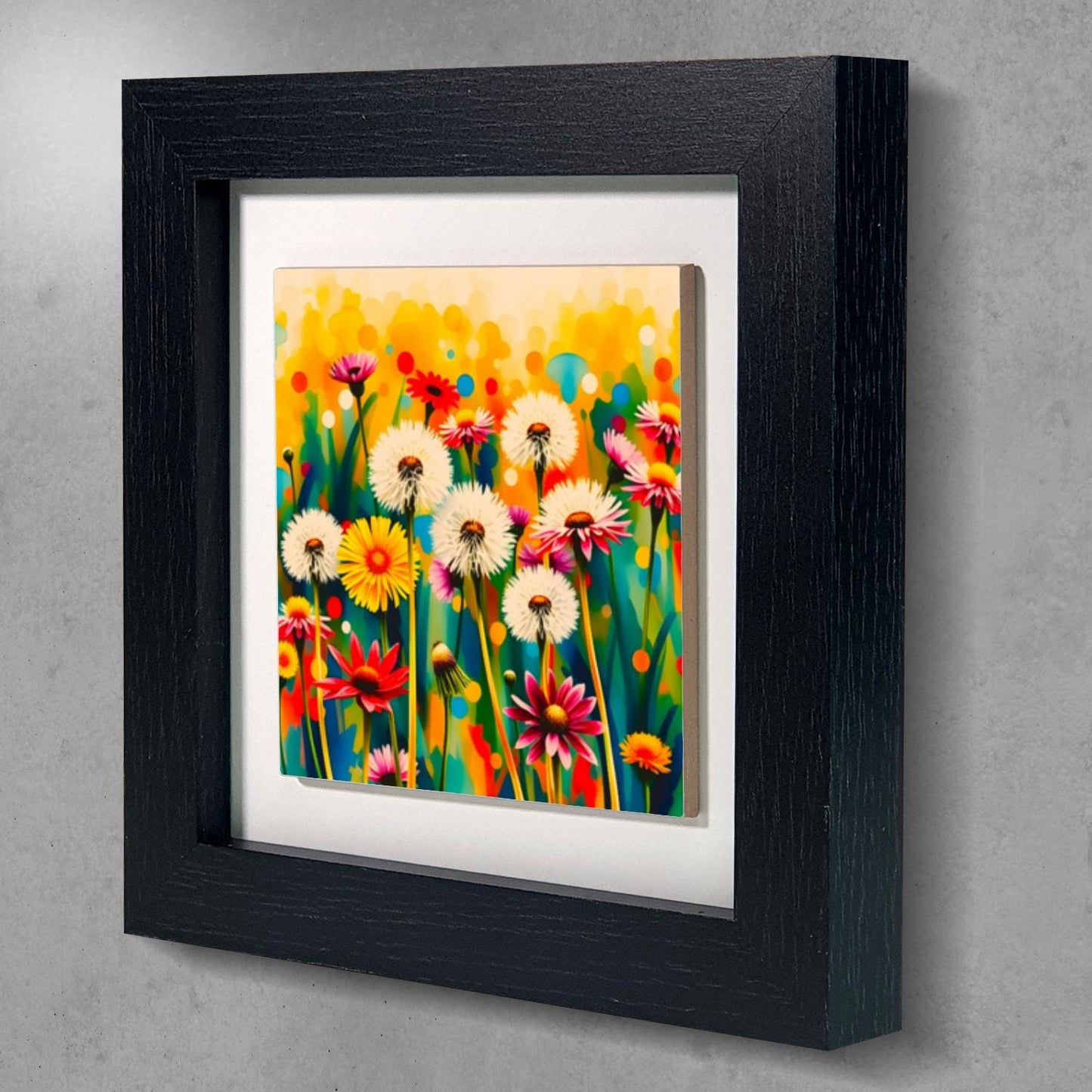 Wildflowers No.1, Ceramic Artwork, Framed In Black Or White, Unique Gift Idea, Ready To Hang Or Freestanding...