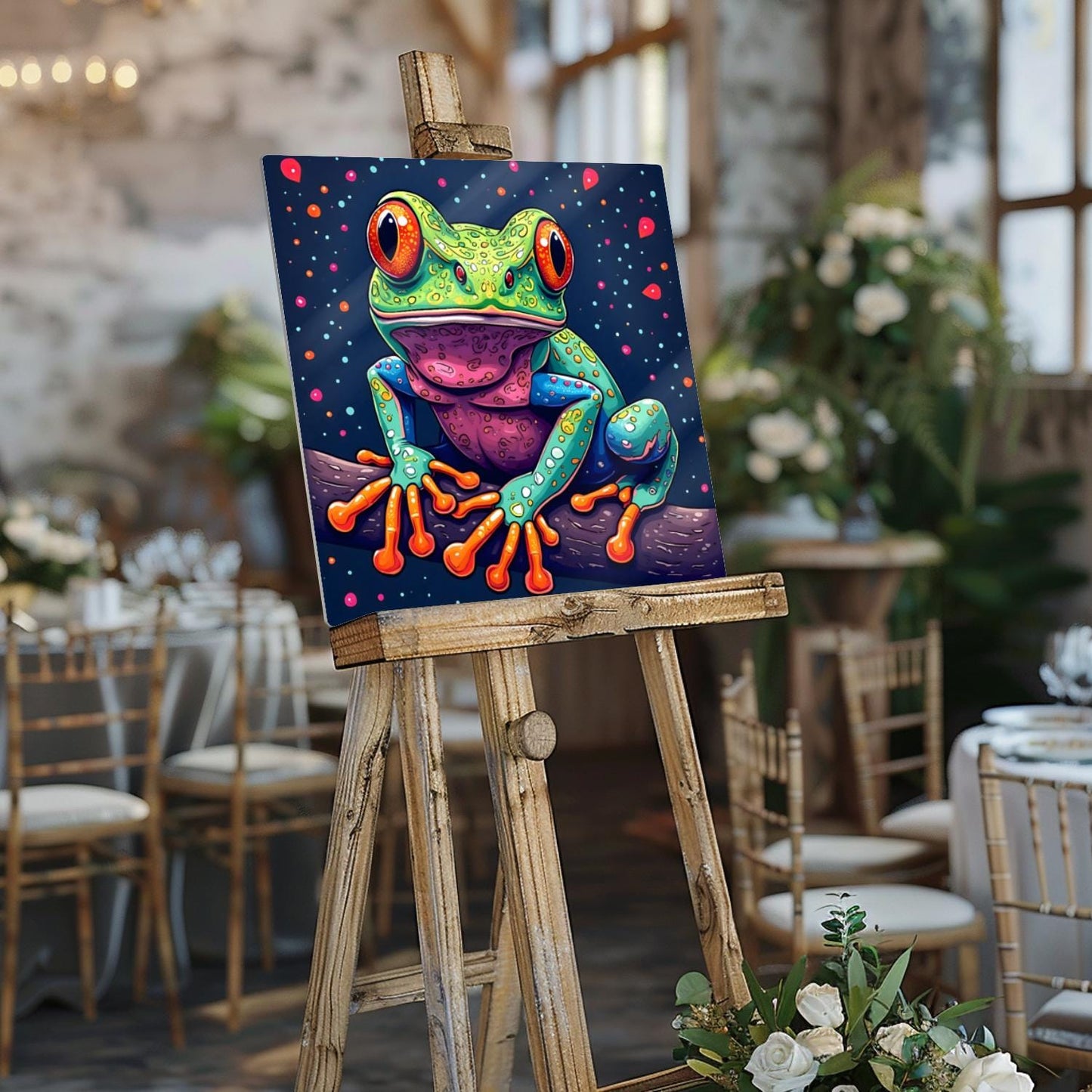 Frog Print No.7, Printed On Metal, Unique Image, High Quality, Vivid Colours, Perfect Gift, Unique Wall Art, Art Is A Gift For A Lifetime