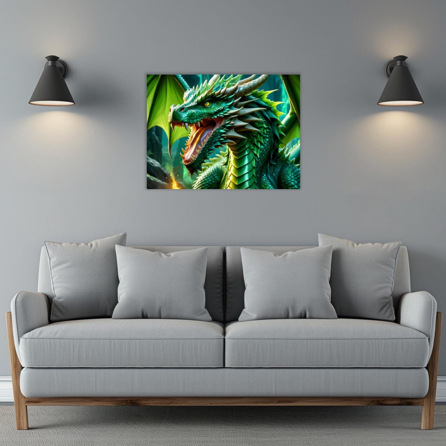 Green Dragon, Printed On Gloss Aluminium To Enhance Colours And Detail, Unique Wall Print, A Gift For A Lifetime...