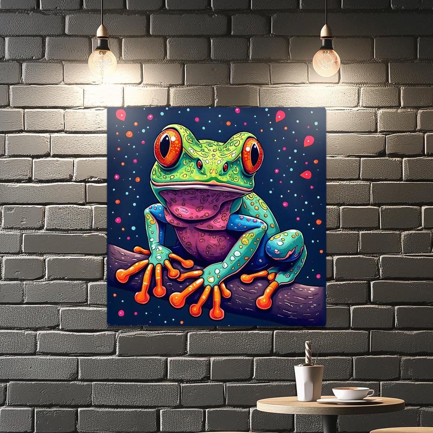 Frog Print No.7, Printed On Metal, Unique Image, High Quality, Vivid Colours, Perfect Gift, Unique Wall Art, Art Is A Gift For A Lifetime