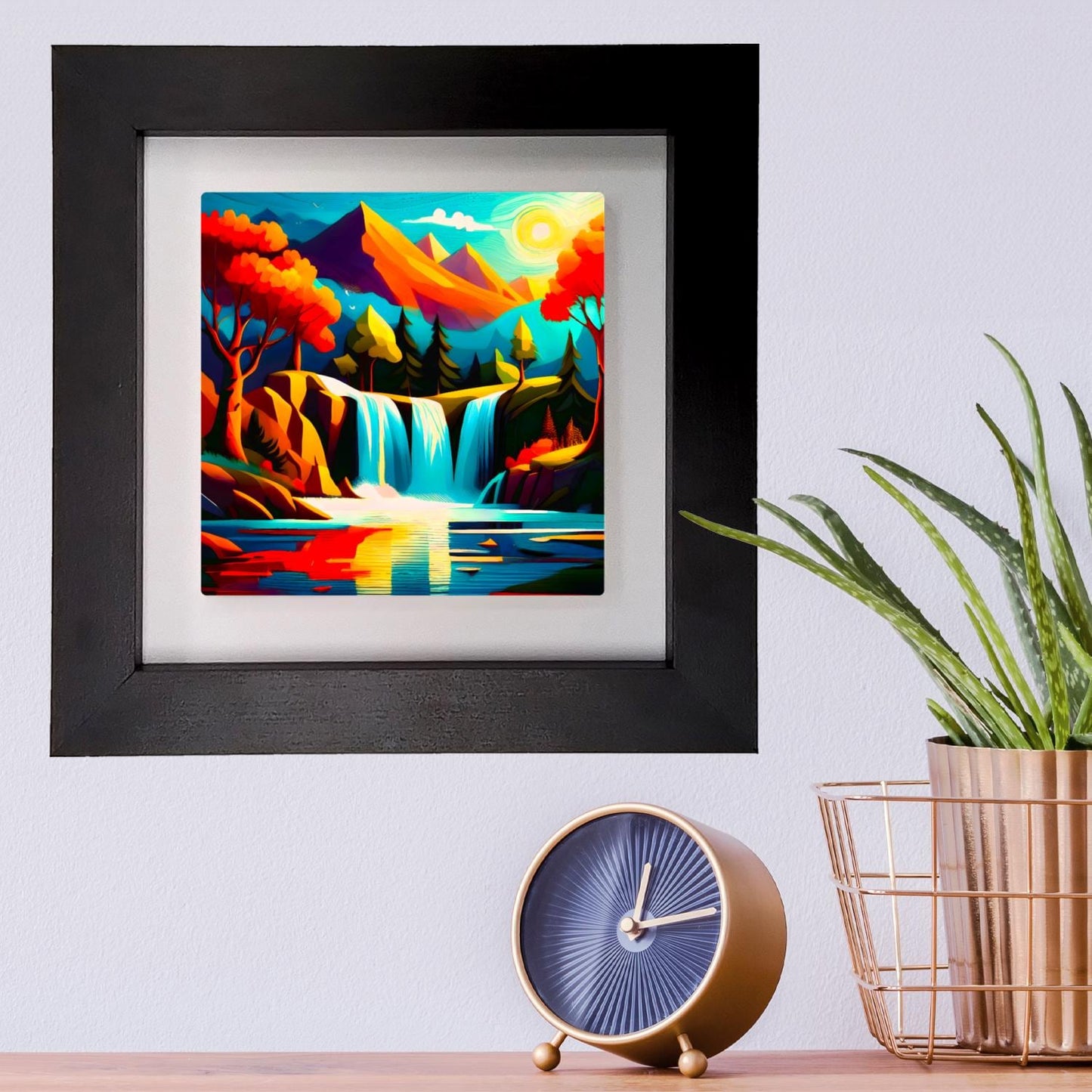 Modern Waterfall WF2, Ceramic Art, Highly Detailed Wall Art, Vivid Colours, Unique Gift Idea, Ready To Hang, A Gift For A Lifetime..
