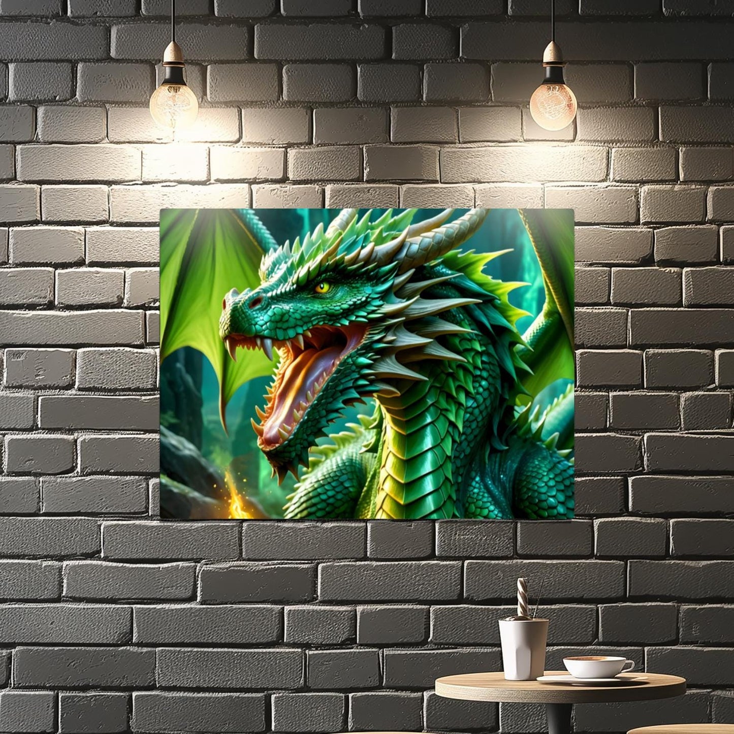 Green Dragon, Printed On Gloss Aluminium To Enhance Colours And Detail, Unique Wall Print, A Gift For A Lifetime...