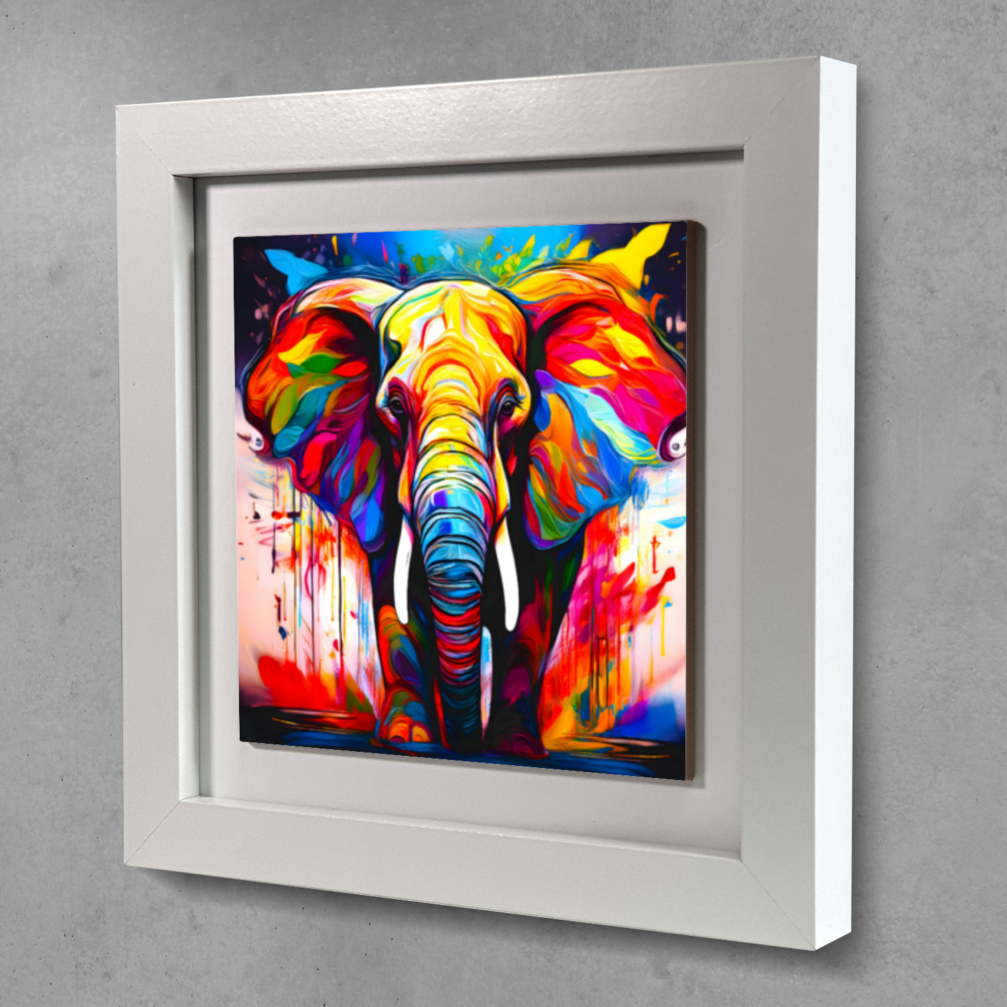 Elephant No.1, Framed Ceramic Tile Art, Frame Size: 15x15cm And 20x20cm, Unique Image, Vivid Colours, A Gift That Will Last A Lifetime...