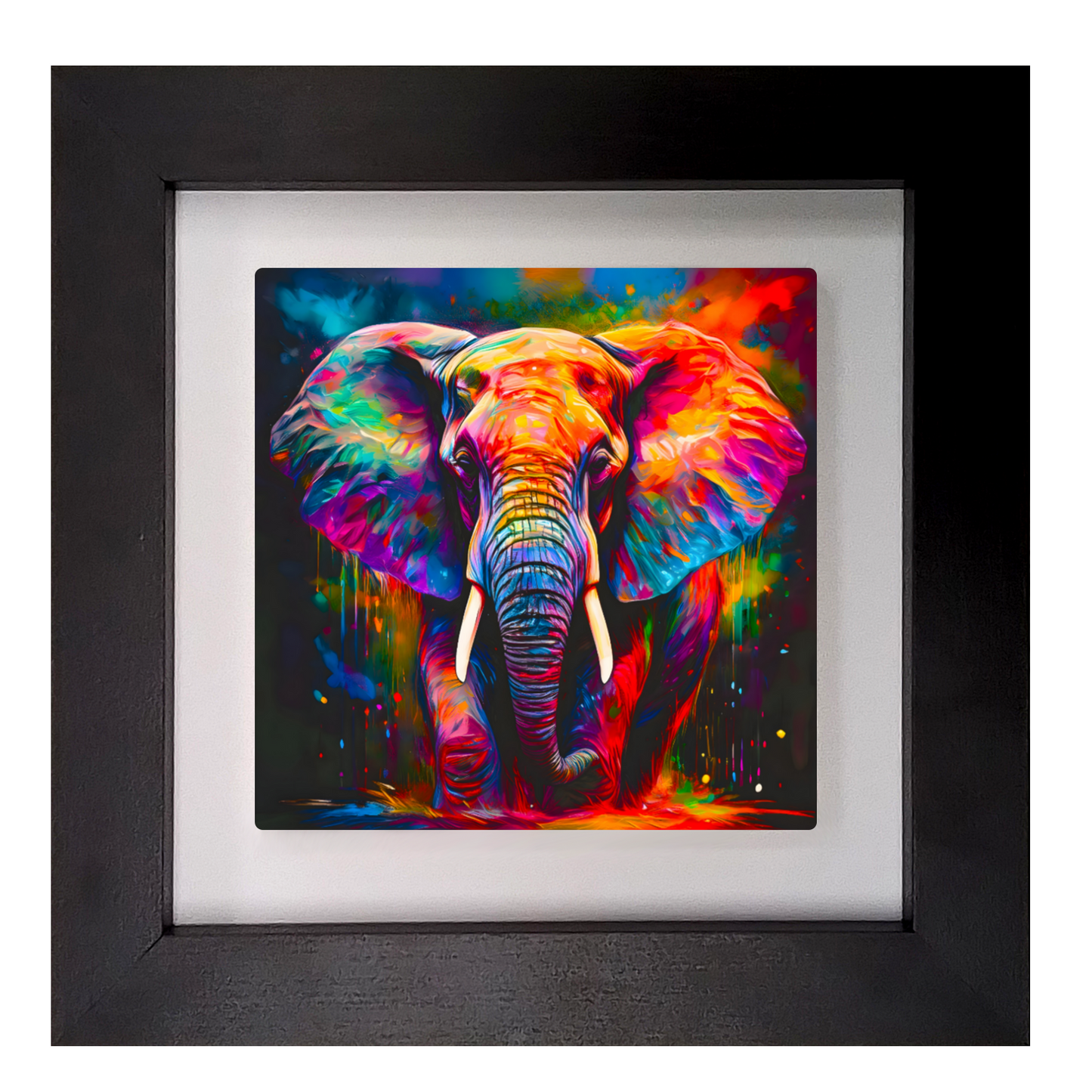 Elephant No.2, Framed Ceramic Tile Art, Frame Size: 15x15cm And 20x20cm, Unique Image, Vivid Colours, A Gift That Will Last A Lifetime...