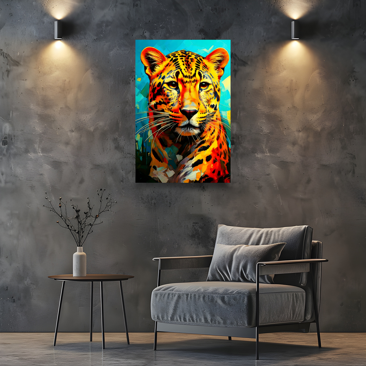 Leopard No.1, Canvas Wall Art, Unique Image, Vivid Colours, Perfect Gift, Unique Wall Art, Art Is A gift For A Lifetime