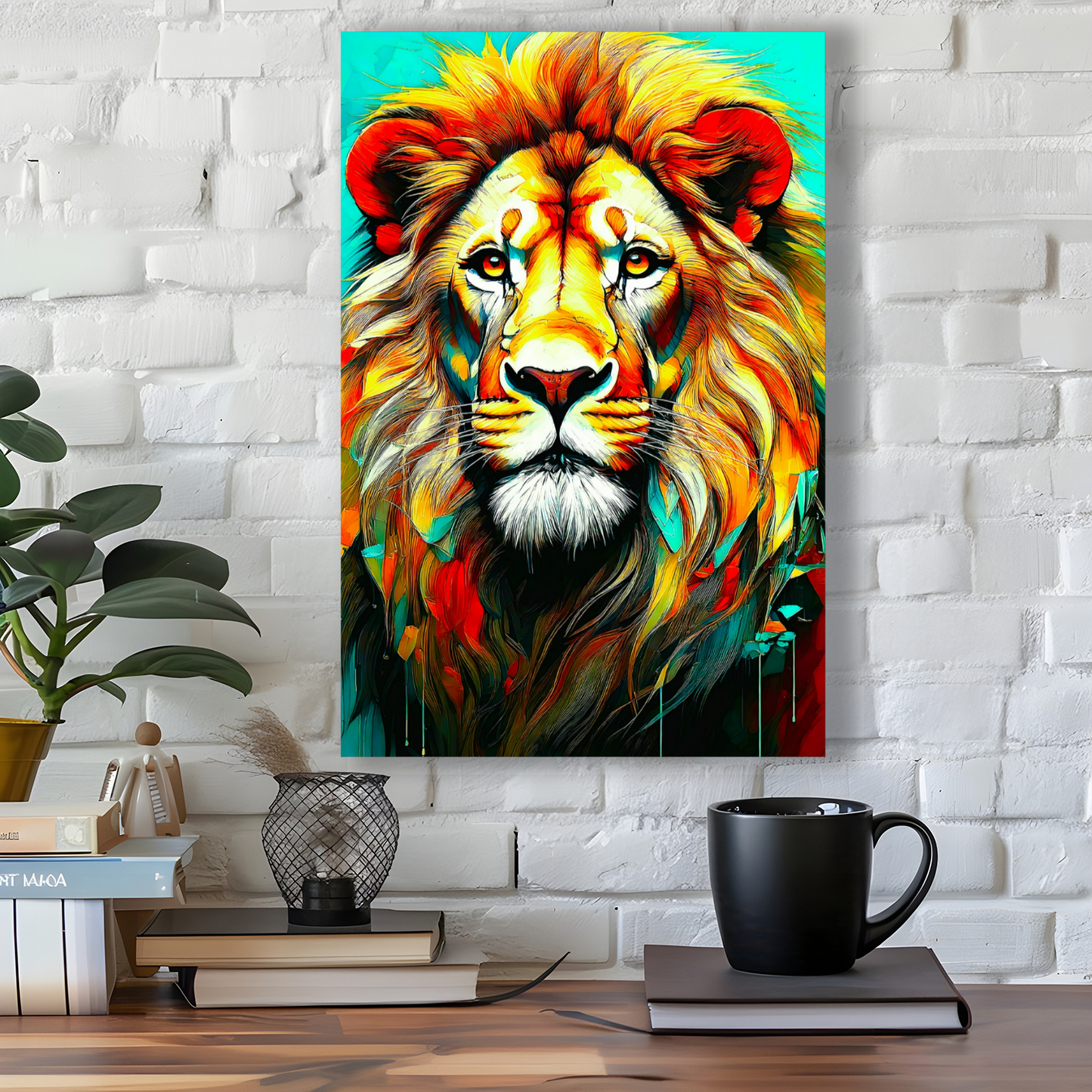 Lion Print No.1, Canvas Wall Art, Unique Image, Vivid Colours, Perfect Gift, Unique Wall Art, Art Is A gift For A Lifetime