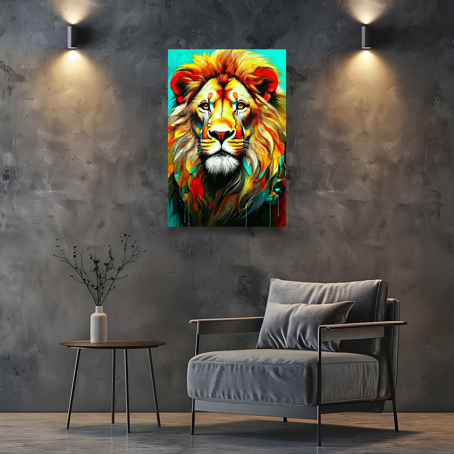 Lion Print No.1, Canvas Wall Art, Unique Image, Vivid Colours, Perfect Gift, Unique Wall Art, Art Is A gift For A Lifetime