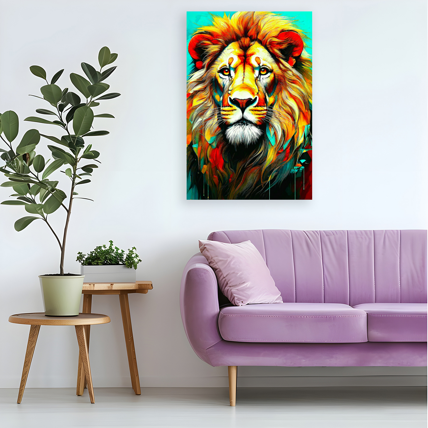 Lion Print No.1, Canvas Wall Art, Unique Image, Vivid Colours, Perfect Gift, Unique Wall Art, Art Is A gift For A Lifetime