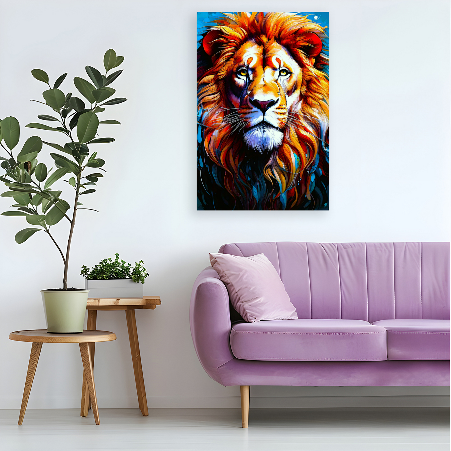 Lion Print No.2, Canvas Wall Art, Unique Image, Vivid Colours, Perfect Gift, Unique Wall Art, Art Is A gift For A Lifetime