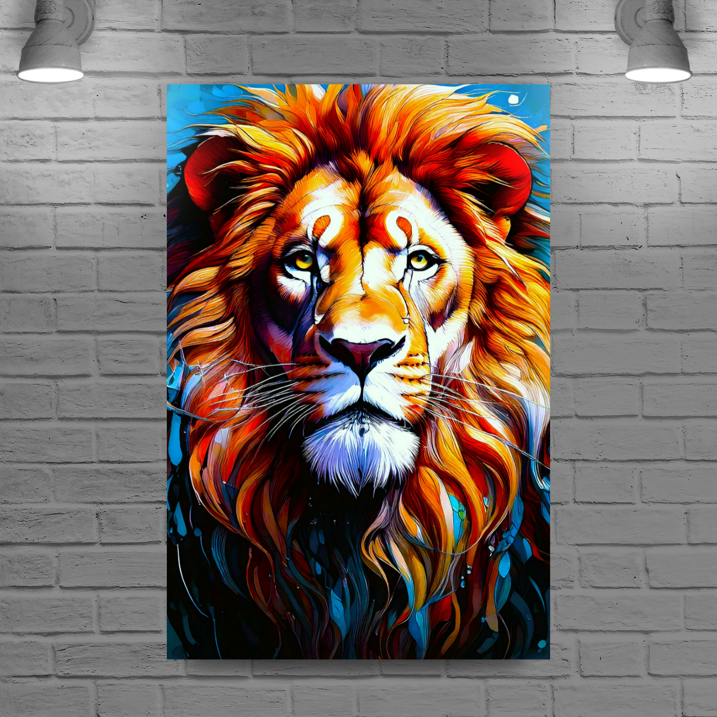 Lion Print No.2, Canvas Wall Art, Unique Image, Vivid Colours, Perfect Gift, Unique Wall Art, Art Is A gift For A Lifetime