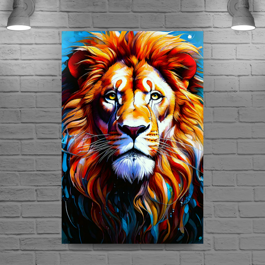 Lion Print No.2, Printed On High Quality Canvas, Vivid Colours, Unique Images, A Lasting Gift...