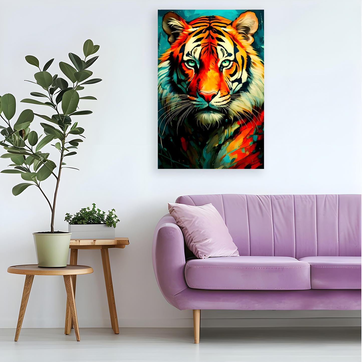 Tiger Print No.1, Canvas Wall Art, Unique Image, Vivid Colours, Perfect Gift, Unique Wall Art, Art Is A gift For A Lifetime