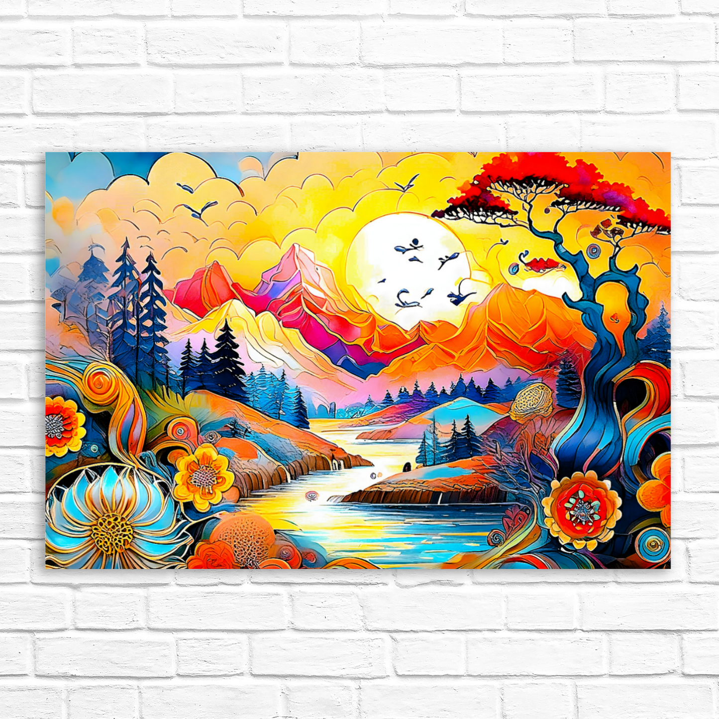 Oriental Print 1, Printed On High Quality Canvas, Unique Image, Vivid Colours, A Gift For A Lifetime...